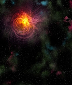 Bright Colorful Background Imprime: Space with light