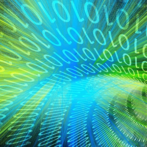 Abstract Digital Artwork Imprime: Tunnel of binary code