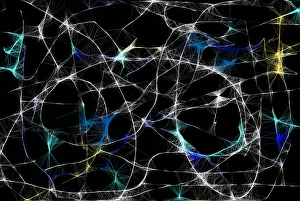 Abstract Space Art Imprime: weblike structure symbolizing time space