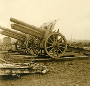 Monochrome War Images Imprime: 155 guns, c1914-c1918