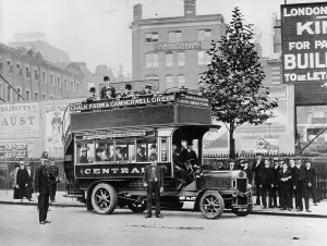 Vintage Double Decker Bus Imprime: 1908 Leyland bus, (c1908?)