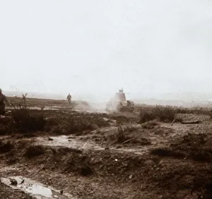 World War I Tanks Imprime: Advancing with tanks, c1914-c1918