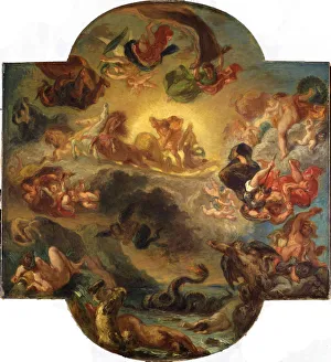 Romanticism Fine Art Imprime: Apollon vainqueur du serpent Python, c. 1853. Creator: Delacroix, Eugene (1798-1863)