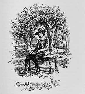 Sir Isaac Newton Imprime: Why an apple falls, c1918
