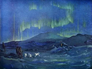 Ernest Shackleton Expedition Imprime: The Aurora Australis. c1908, (1909). Artist: George Marston