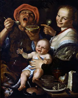 Mannerism Oil On Canvas Imprime: The Bean Eater