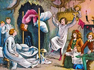Coloured Lantern Slides Imprime: Bed time, c1905