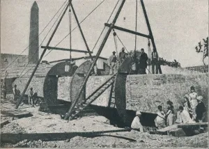 Monochrome Cityscape Photography Imprime: Beginning the Framework, 1877, (1910)