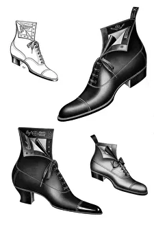Vintage Clothing Illustrations Imprime: Boot illustrations, 1908-1909