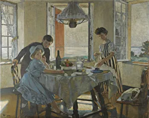 Family Breakfast Scene Imprime: Breakfast