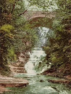 Vintage Bridge Photography Imprime: Cascadilla Gorge, Ithaca, c1901. Creator: Unknown