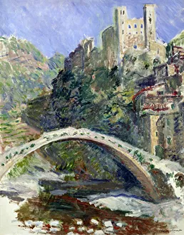Impresiones de El Castillo de Dolceacqua, 1884. Se encuentra en la Colección Museo Marmottan Monet, París Pinturas De Paisajes Imprime: El Castillo de Dolceacqua, 1884.