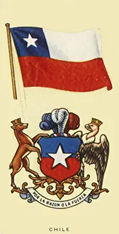 Chilean Flag Imprime: Chile, c1935. Creator: Unknown