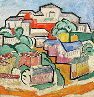 Russian Avant Garde Artists Imprime: Cityscape, c1912. Creator: Rozanova, Olga Vladimirovna (1886-1918)