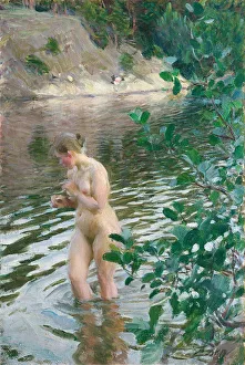 Oil On Canvas Impressionism Imprime: The cold stream
