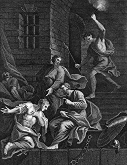 New Testament Prints Imprime: Conversion of the gaoler, 1815