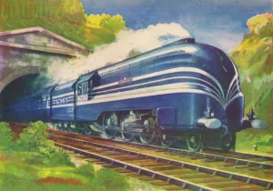 Túnel Imprime: La Coronación Escocés, L. M. S. saliendo del túnel de Watford, 1940