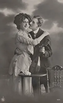 Studio Shot Of A Couple Imprime: Couple with Mandolin, c1910