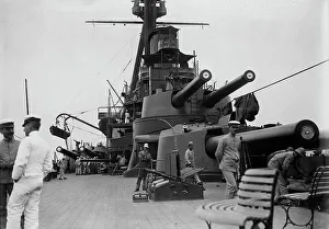 Maritime Warfare History Imprime: Deck on MINAS GERAES, between c1910 and c1915. Creator: Bain News Service