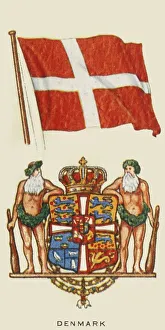 Danish Flag Imprime: Denmark, c1935. Creator: Unknown