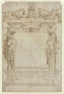 Sixteenth Century Decorative Arts Imprime: Design for an Architectural Framework, 16th century. Creator: Unknown