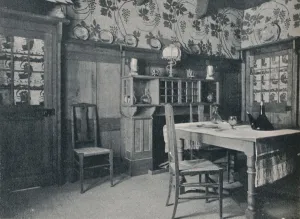 Black And White Interior Imprime: Dining Room, c1902