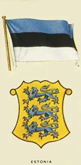 Estonian Flag Imprime: Estonia, c1935. Creator: Unknown