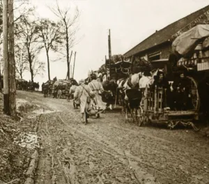 WWI Soldiers Imprime: The Exodus, c1914-c1918