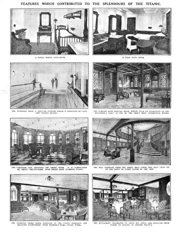 Black And White Titanic Images Imprime: Features which Contributed to the Splendours of the Titanic