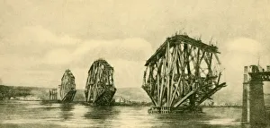 British Civil Engineering History Imprime: The Forth Bridge in Course of Construction, c1930. Creator: Unknown