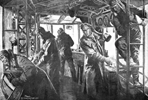 First World War Aircraft Imprime: The German Air Fleet; Command post in a forward platform