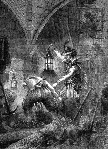 Gunpowder Plot Conspirators Imprime: The Gunpowder Plot conspirators at work, c1902
