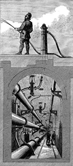 Civil Engineering History Imprime: Holborn Valley Viaduct: section of subway on each side, 1871. Creator: Unknown