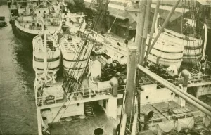 British Passenger Ships Imprime: An Impressive Array of Boats Aboard the Leviathan. c1930. Creator: Unknown