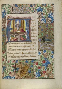 Netherlandish Heritage Art Imprime: Initial A: The Trinity; Book of Hours, about 1480-1490. Creator: Georges Trubert