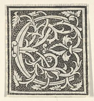 Metropolitan Museum Artwork Imprime: Initial letter C on patterned background, 1520. 1520. Creator: Anon