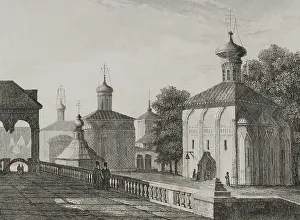 Russian Orthodox Church Architecture Imprime: Interior view of Trinity Monastery