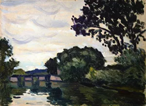 Sergei Ivanovich Gribkov Artist Imprime: Landscape with a Bridge, c1917