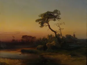 Pine Tree Landscapes Imprime: Landscape with Pine tree