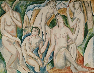 Impresión enmarcada : Las bañistas, c1908. Creador: Andre Derain