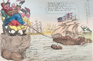 Hand Coloured Etching Art Imprime: A Long Pull A Strong Pull and a Pull Altogether, November 25, 1813. November 25, 1813