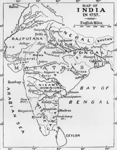 Mapa Imprime: Mapa de la India en 1757, (c1912).