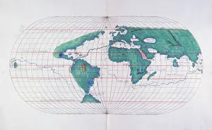 Spanish Exploration History Imprime: Map plotting Magellan's route, 1536