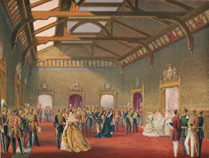 Windsor Castle Interior Imprime: Marshalling The Procession of the Bride, 1863. Artist: Robert Dudley