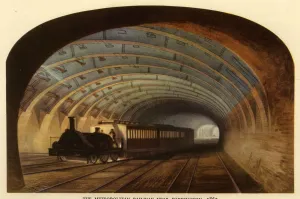 London Underground History Imprime: The Metropolitan Railway near Paddington, 1863, 1945. Creator: Unknown