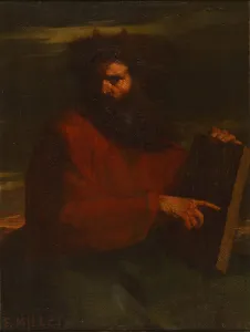 Moses Ten Commandments Imprime: Moses with the Ten Commandments, 1841