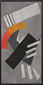 Russian Avant Garde Art Imprime: Nonrepresentational Composition on a gray background