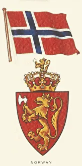 Nordic Country Flags Imprime: Norway, c1935. Creator: Unknown