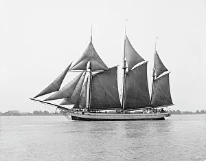 Vintage Sailboat Images Imprime: An Old time schooner, c1908. Creator: Unknown