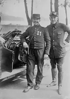 Vintage Aircraft Pilot Imprime: Pegoud & Monternier, between c1914 and c1915